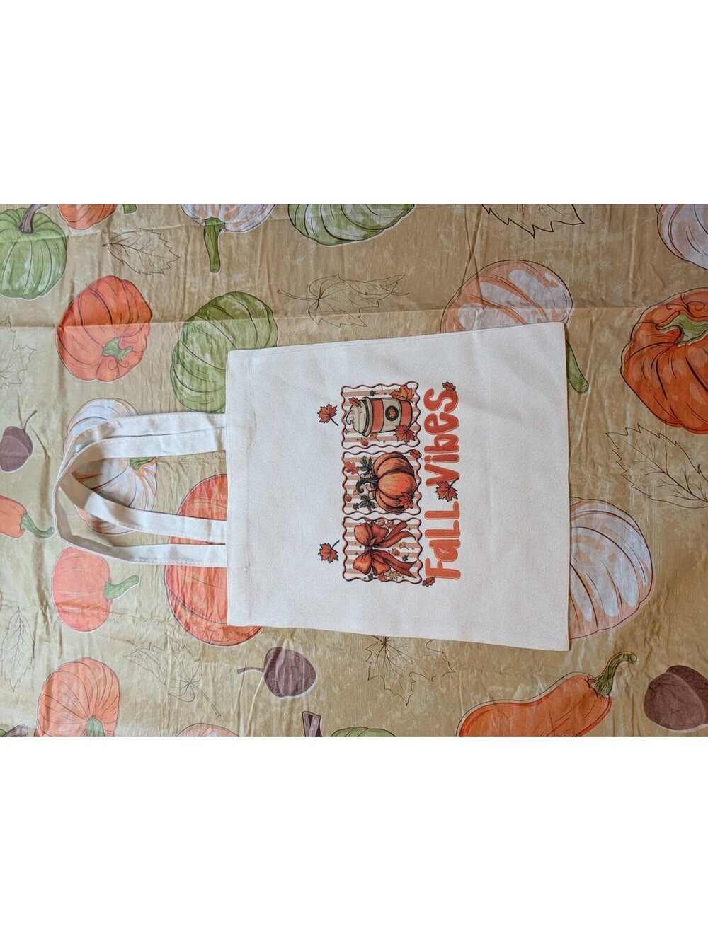 Fall Vibes Canvas Tote Bag – New Without Tags